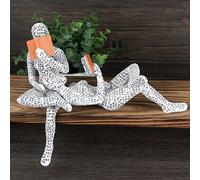 Vimtrysd 2Pcs Home Decor Pulp Reading Women Figurine Thinker Statue Sculpture Room Decor Modern Abstract Decoration Shelf Table Desk Decor for Living Room Office Bedroom