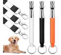 Vin Beauty 3 PCS Adjustable Ultrasonic Silent Dog Whistle, Dog Training Whistles with Lanyard, Professional Dogs Whistle to Make Dogs Come to You (White+Black+Orange)