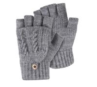 Vin Beauty Fingerless Gloves with Mitten Cover, Fingerless Gloves for Women Men, Winter Half Finger Warm Stretch Knitted Glove with Fingers Cut Out for Texting Typing Driving Working