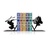 Vin & Kaladin-Inspired Metal Bookends - Dynamic Silhouette Design for Bookshelves and Fantasy Collections, Durable Decorative Gift for Epic Fantasy Fans
