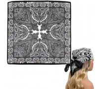 Vin/tage Bandana,Silk Sc/arf,Bandana Neck Sc/arf,Square Headband & Fashion Neckerchief for Travel,Beach,Sleep,Special Occasions,Unisex Headband,Idea Gift for Women & Men,Fashionable,Portable,Black