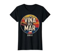Viña del Mar Chile Coastal City Travel Design Value Graphic T-Shirt, Women, Black, XL