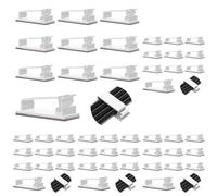 Vinabo 10 Pcs Cable Holder Clips,Self Adhesive Cable Management Clips, Cable Organisers Wire Clips Cord Holder for Home, Office, Car, Nightstand, Desk Accessories (White) (Pack of 5)