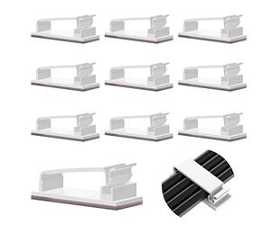 Vinabo 10 Pcs Cable Holder Clips,Self Adhesive Cable Management Clips, Cable Organisers Wire Clips Cord Holder for Home, Office, Car, Nightstand, Desk Accessories (White)