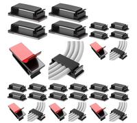 Vinabo 10 Pcs Cable Management Clips,Self Adhesive Cable Clips, Organisers Wire-Clips Cord Holder for Home, Office, Car, Nightstand, Desk Accessories-Black (Pack of 5)
