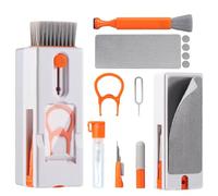 Vinabo Electronics 11 in 1 AirPods, Keyboard Cleaner with Brush, Multifunctional Cleaning Kit for Tablet, Phones, Laptop, Bluetooth Earphone, Camera, Orange