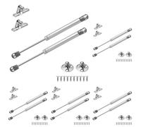 Vinabo 2 PC 60N Gas Struts Gas Spring Strut Lift Stay Support, Gas Lift Strut Kit, Kitchen Cupboard Wardrobe Cabinet Door Soft Close Gas Spring Strut Damper Hinge Flap Fittings Door Stay,Silver