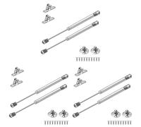 Vinabo 2 PC 60N Gas Struts Gas Spring Strut Lift Stay Support, Gas Lift Strut Kit, Kitchen Cupboard Wardrobe Cabinet Door Soft Close Gas Spring Strut Damper Hinge Flap Fittings Door Stay,Silver