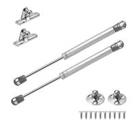 Vinabo 2 PC 60N Gas Struts Gas Spring Strut Lift Stay Support, Gas Lift Strut Kit, Kitchen Cupboard Wardrobe Cabinet Door Soft Close Gas Spring Strut Damper Hinge Flap Fittings Door Stay,Silver