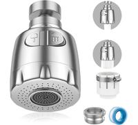 Vinabo 360° Swivel Tap Aerator Nozzle, Dual Spray Modes, Faucet Extension with