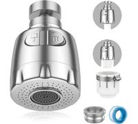 Vinabo 360° Swivel Tap Aerator Nozzle, Dual Spray Modes, Faucet Extension with