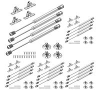 Vinabo 4 100N Gas Springs, Gas Pistons for Doors, Furniture Jack, Cabinet Hinge, Hinge Damper for Kitchen cabinets, Silver/Black (Pack of 5)