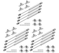 Vinabo 4 100N Gas Springs, Gas Pistons for Doors, Furniture Jack, Cabinet Hinge, Hinge Damper for Kitchen cabinets, Silver/Black (Pack of 3)