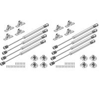 Vinabo 4 100N Gas Springs, Gas Pistons for Doors, Furniture Jack, Cabinet Hinge, Hinge Damper for Kitchen cabinets, Silver/Black (Pack of 2)