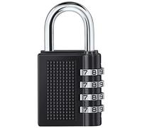 Vinabo Candado numerico 4 Digits Combination, Numeric Backpacks and Suitcases, Gym, School Locker, Luggage Security Padlock, Black/White