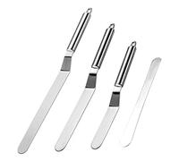 Vinabo 4-Piece Stainless Steel Angled Palette Knife Set | Professional Baking Spatula Kit For Frosting, Icing, Pastry And Cupcakes. Essential Kitchen Tools For Decorating