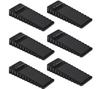 Vinabo 6 Piece PVC Door Stopper, Height Adjustable Floor and Stacked Door Stoppers, Door Stops for Doors and Floors of Various Materials - Black