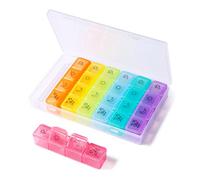 Vinabo 7 Day Pill Box with 28 Compartments for Vitamins, Supplements and Medications