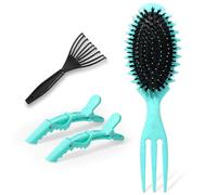 Vinabo Curly Hair Brush, Boar Bristle Curl Defining Brush, Bounce Curl Brush for Different Hair Types (Green)