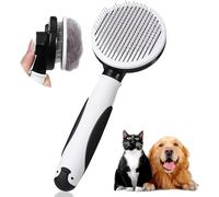 Vinabo Dog Brush Cat Brush Grooming Comb,Cat Comb Dog Grooming Brush Pet Brush,Pet Grooming Tool with Cleaning Button for Short/Long Cat Dog Shedding Tools Cat Dog Massage Clean Tangled Brush(Black)
