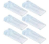 Vinabo Door Stoppers, 6 Pieces PVC Door Stoppers, Height Adjustable and Stacked for Use, Floor Door Blocks for Doors and Floors Made of Various Materials-Transparent