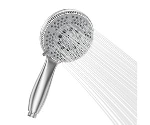 Vinabo Energy-Saving Shower Head, Water-Saving, 5 Jet Hand Shower, ABS Chrome-Plated high-Gloss, self-Cleaning Silicone nozzles, G1/2 Connection