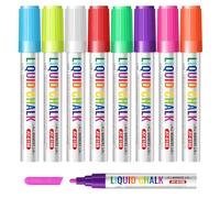 Vinabo Erasable Liquid Chalk Pens, Double-tippe Dry Erase Marker, Chalk Pens for Blackboards, Glass, Mirrors, Windows, Wood Boards - 8 Colors