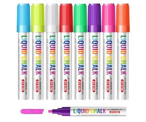 Vinabo Erasable Liquid Chalk Pens, Double-tippe Dry Erase Marker, Chalk Pens for Blackboards, Glass, Mirrors, Windows, Wood Boards - 8 Colors