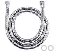Vinabo Flessibile Doccia Stainless Steel (G1/2 Inch, 150CM), Explosion Resistant High Temperature Anti-Twist Chrome Long Shower Hose, Silver