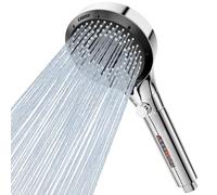 Vinabo Hard Water Filter Shower Head, High Pressure Shower Heads with 6 Modes, Water Saving Shower Head with Pause Switch for Residual Chlorine Remove (Silver/Chrome)