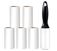 Vinabo lint roller, Pet Hair Roller, 1 Handle + 6 Refills, Adhesive Lint Roller for Clothes, Hair, Sofa, Bed, Cat and Dog Hair - 60/Roll