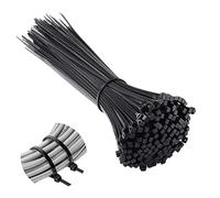 Vinabo Pack of 110 Cable Ties 2.5 x 200 mm, Holder for Cable Path, Temperature-Resistant, Resistant for Tidying Cables, Gardening, Home, Office, Workshop, Garage, Black