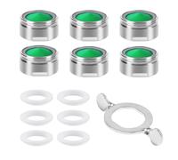 Vinabo Pack of 6 Jet Regulators for Kitchen and Bathroom, Filter for Basin, Universal Filter, Faucet, Aerator, M24 Taps Made of Chrome-Plated Brass Made of ABS Plastic + 1 Key