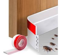 Vinabo Paraspifferi Sottoporta Rubber Door Seal Self Adhesive Draught Excluder Bottom Soundproofing Dustproof Shockproof Door Seal (100cm x 5cm, White)