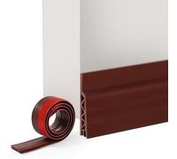 Vinabo Paraspifferi Sottoporta Rubber Door Seal Self Adhesive Draught Excluder Bottom Soundproofing Dustproof Shockproof Door Seal (100cm x 5cm, Brown)