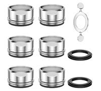 Vinabo Perlatoren fürWasserhähne Pack of 6 M24 Sieve Insert Stainless Steel and ABS Filter for Taps Fittings Attachment Aerator Polished Chrome, Silver