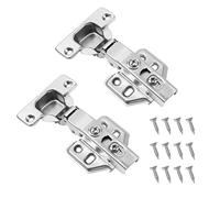 Vinabo Piastra di riparazione Della cernier 4 Pieces Hinge, Installation 24 Screws 9x9cm Stainless Steel Repair Kit Fixing Plate for Wooden Furniture, Kitchen, Cabinet, Doors, Silver