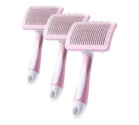 Vinabo Self-cleaning Pet Brush, Brush for Long and Short Hair, For Dogs, Cats, Effectively Eliminate Tomentosis Undercoat, Tangles, Pink (Pack of 3)