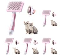 Vinabo Self-cleaning Pet Brush, Brush for Long and Short Hair, For Dogs, Cats, Effectively Eliminate Tomentosis Undercoat, Tangles, Pink (Pack of 5)