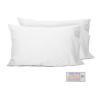 Vinabo Set of 2 Pillowcases, Pillowcase 50 x 80 cm, Oeko Tex Certified, Pillow Protectors with Side Opening, Microfibre Pillow Cover, White