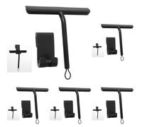 Vinabo Shower Squeegee for Shower Doors,Silicone shower screen wiper,Black Squeegee for Showers, Bathroom Squeegees for Scraper for Mirror,Car,Window and Glass Cleaning-21cm (Pack of 5)