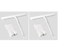 Vinabo Shower Squeegee for Shower Doors,Silicone Squeegee Shower Cleaner with Hook,Bathroom Shower Wiper, Shower Scraper for Mirror,Car,Window and Glass Cleaning-21cm (White) (Pack of 2)