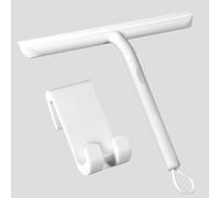 Vinabo Shower Squeegee for Shower Doors,Silicone Squeegee Shower Cleaner with Hook,Bathroom Shower Wiper, Shower Scraper for Mirror,Car,Window and Glass Cleaning-21cm (White)