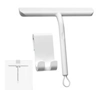Vinabo Silicone Shower Squeegee - Glass Wiper for Shower Doors, Bathroom Screens, Mirrors, Car Windows & Glass Cleaning，White,21cm