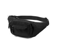 Vinabo Unisex Unisex Waist Pack Waterproof Sports Waist Bag with 4 Zip Pockets, Unisex Waist Pack for Outdoor Training Hiking Camping, Black, Taglia Unica, Banana Bag