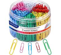Vinaco Coloured Paper Clips 400 Pack, 33mm Paper Clips Medium & 50mm Large Paper Clips Assorted Size, Durable and Rustproof Metal Paper Clips, Coated Paper Clip Great for Office School Home
