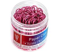 Vinaco Paper Clips, 100PCS 2" Large Paper Clips(50MM) in Recyclable Container, Big Paper Clips with Vinyl Coated, Jumbo Paper Clips Great for Home, School and Office, PVC Free Pink Paper Clips