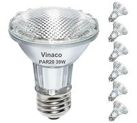 Vinaco PAR20 Halogen Light Bulbs, 6PCS 39W PAR20 Halogen Dimmable, 3000k Warm White, High Brightness PAR20 Flood 39W 120V 480 Lumens Equivalent PAR20 50W 120V, PAR20 E26 Medium Base for Track Lights