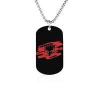 Vinage Albanian Flag Memorial Photo Necklace Personalized Picture Pendant Jewelry Gifts For Men Women