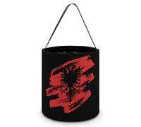 Vinage Albanian Flag Novelty Easter Basket Bucket Bag for Easter Egg Hunts Party Favor Decor